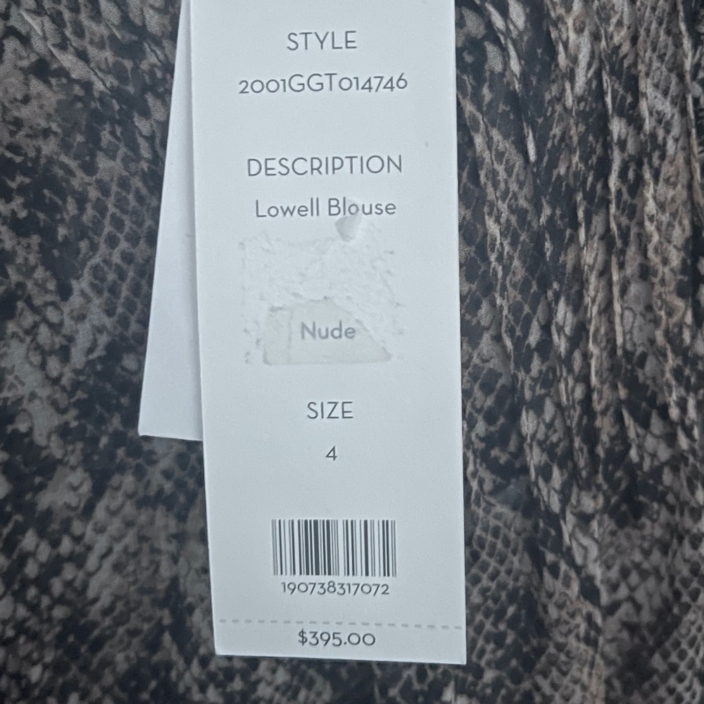 Nwt Veronica Beard Python Print Lowell Blouse Sz 4 - image 7